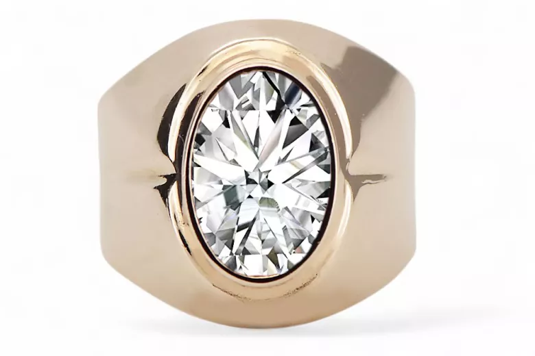 Kubický zirkón. Originál Vintage 14K Produkt s ružovým zlatým krúžkom Vintage šperky VRC296R